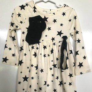 Wonder Nation, Girl's size 2T White with Black Stars Dress w/ Socks & head band